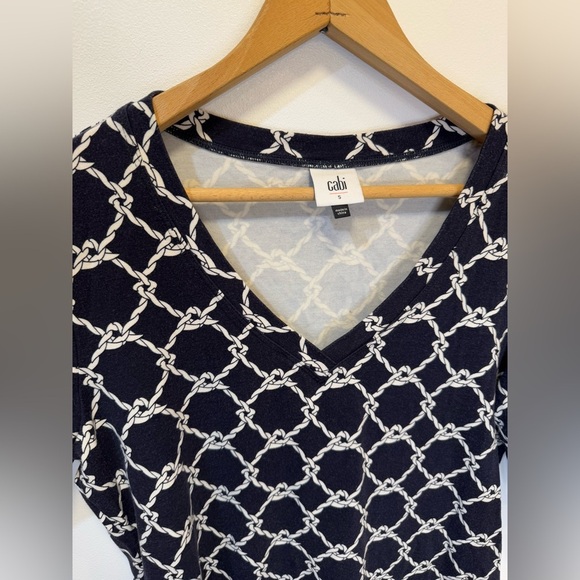 Cabi cruise dress women’s small blue navy rope coastal preppy bubble sleeve - Picture 9 of 12